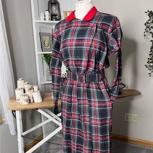 Vintage Plaid Flannel Dress